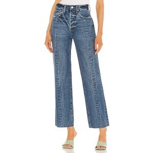 Pistola Cassie Super High Rise Straight Leg Jeans Woodstock Raw Hem size 26